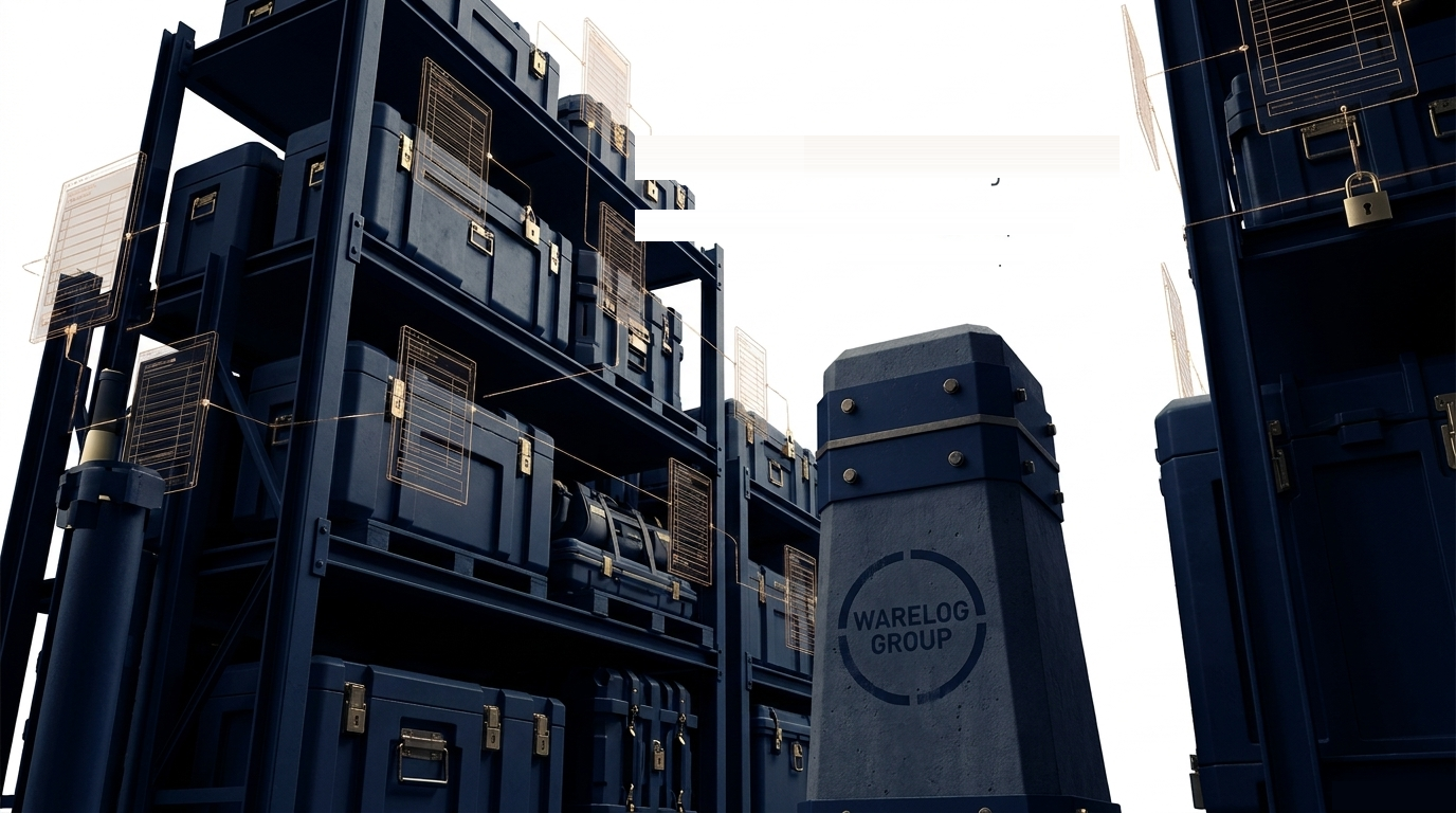 Defense-adjacent equipment storage, documented logistics, and EU fulfillment operations.